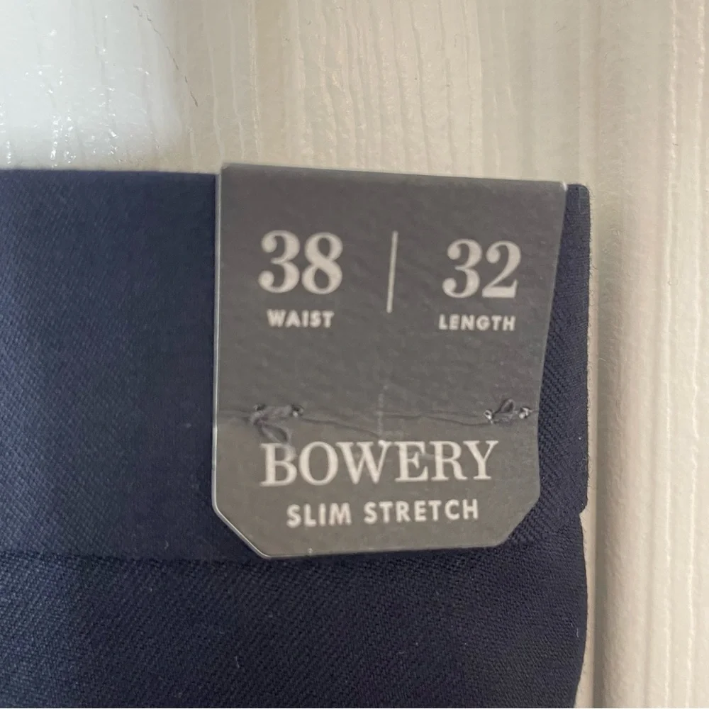 NEW J. Crew Classic Navy Bowery Slim Straight Wool Blend Dress Pant Size 38 x 32